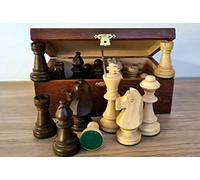 Master of Chess Professional Staunton n. ° 6, Piezas de ajedrez de Madera ponderadas en Elegante Caja, Figuras de ajedrez de Torneo, Rey 98 mm