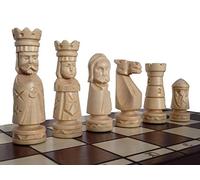 Master of Chess Tablero Ajedrez Madera con Piezas “Castle Deluxe” 50 cm - Hecho a Mano y Portatil Grande Juego de Ajedrez para Niños y Adultos