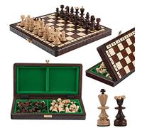 Master of Chess Tablero Ajedrez Madera con Piezas “Pearl” 30 cm - Hecho a Mano y Piccoli Juego de Ajedrez Portatil para Niños y Adultos - Construcción sólida