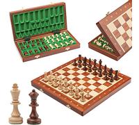 Master of Chess Tablero Ajedrez Madera Profesional Torneo con Piezas 35 cm - Plegable Pequeño Juego de Ajedrez para Niños y Adultos - Figuras Staunton NO.3