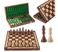 Master of Chess Tablero Ajedrez Madera Profesional Torneo con Piezas “Jupiter” 42 cm - Hecho a Mano y Portatil Grande Juego de Ajedrez para Niños y Adultos - Figuras Ponderadas