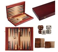 Master of Chess TRYKTRAK Classic Backgammon 57 x 48 cm Juego de Madera Grande en un Elegante Juego de Mesa de Cassette de Caoba para Adultos y para KDS