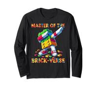 Master of The Brick-Verse Funny Brick Master Builder Dabbing Manga Larga