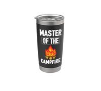 Master Of The Camfire Camping Camper Adventure Nature Lover Vaso térmico de acero inoxidable de doble pared