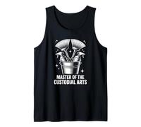 Master Of The Custodial Arts Funny Janitor Humor Experto Camiseta sin Mangas