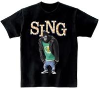 Master Pig GISE Sing Movies T Shirts Sing Party Shirt Johnny Gorilla Shirt Black Unisex 100% Cotton Short-Sleeve T-Shirts L