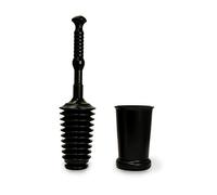 Master Plunger MP500-3TB - Kit de émbolo para inodoro de baño resistente con cubo alto. Equipado con válvula de liberación de aire, color negro