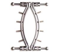 Master Series Abrazadera para vagina Spread 'Em Poker con tornillos de presión ajustables