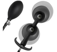 MASTER SERIES Ass Rattler - Tapón anal inflable de silicona con peso para hombres, mujeres y parejas, 2 bolas pesadas en el interior, se mantiene inflado, fácil bombeo, válvula de liberación rápida