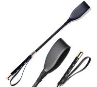 MASTER SERIES Cultivo de equitación de semental de 18 pulgadas para hombres, mujeres y parejas. Cultivo resistente, cuero vegano, mango texturizado para un mejor agarre, extremo en bucle para un fácil