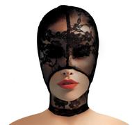 Master Series Máscara bondage de encaje Seduction - Negro