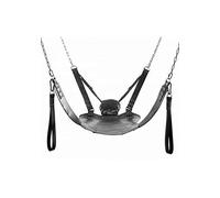 MASTER SERIES Piel Bondage Swing con estribos y funda de almohada