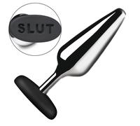 Master Series XR Brands - Butt Slut Plug Anal de Metal y Silicona - Plata