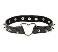 Master Series XR Brands - Collar con Corazón y Púas - Negro