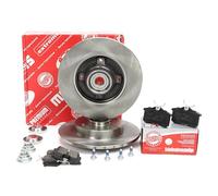 MASTER-SPORT Kit de Discos de Freno y Pastillas - Discos de Freno Eje trasero 249 macizo - Pastillas de Freno Compatible con PEUGEOT 307 3A/C con cojinete rueda con anillo sensor ABS