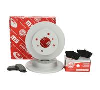 MASTER-SPORT Kit de Discos de Freno y Pastillas - Discos de Freno Eje trasero 258 macizo - Pastillas de Freno Compatible con NISSAN ALMERA II Hatchback N16 Chapa antichirridos