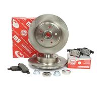 MASTER-SPORT Kit de Discos de Freno y Pastillas - Discos de Freno Eje trasero 274 macizo - Pastillas de Freno Compatible con RENAULT LAGUNA II BG0/1 con cojinete rueda con anillo sensor ABS Chapa