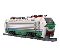 MasterBrickPlay Bloques de construcción de tren de ingeniería, 1282 piezas italiana E402B locomotora set modelo de construcción de juguete técnica City tren de mercancías kit tren regalo para adultos