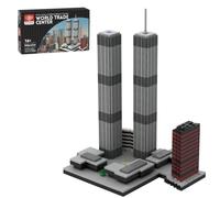 MasterBrickPlay Juego de construcción de bloques de construcción de arquitectura, 982 bloques de sujeción para casa, MOC World Trade Center, kit de construcción modular, juguete de construcción