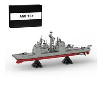 MasterBrickPlay Juego de construcción de buques técnicos, 1/300 destructor de la Armada de los Estados Unidos Militar Bloques de Construcción, 1496 Piezas Tecnología Buques de Guerra Bloques de