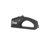 MasterChef Afilador Cuchillos, Knife Sharpener con 3 Etapas (Grueso/Medio/Fino), Afilado Manual con Base Antiadherente, Acero Inoxidable, Para todo Tipo de Cuchillo, Jamonero, Carne, Pan