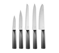 MasterChef Cuchillos Japoneses Apta para Lavavajillas, Mangos Ergonómicos, 5 Piezas, Negro, Stainless Steel
