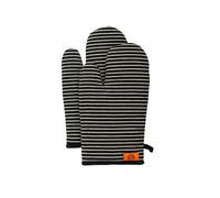 Masterchef Guantes Horno, Manoplas/Oven Gloves Resistente al Calor, 100% Algodón Antideslizante, Correa para Colgar, Logotipo Bordado, Negro y Blanco