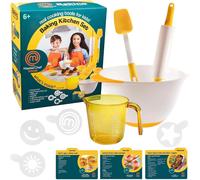 MasterChef Junior Baking Kitchen para nios - 7 PC. El kit incluye herramientas de cocina reales para nios mezclando recetas de tazas de alfileres