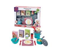 MasterChef Junior Pasta Set - Set de Preparación de Pasta con 42 Accesorios, Incluye Piezas de Fieltro, Salsas Imaginarias, Cacerolas y Más, Juego Imaginario Divertido y Educativo, Famosa (MTE04000)
