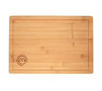 MasterChef Tabla de Cortar Madera, Tabla de Cocina en Bambú | para la Carne, Jamon, Pan, Quesos, con Ranura para Jugos, XL Super Gruesa, Natural, Sostenible (38,5cm x 26,5cm x 3cm)