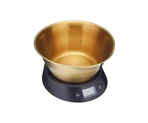 MasterClass Balanza Digital de Cocina con Bol en Caja de Regalo, Latón / Negro, 5 kg