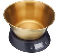 MasterClass Balanza electrónica con bol de latón dorado y negro