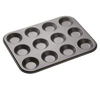 MasterClass Bandeja de 12 agujeros para tarta de carne, sin PTFE, PFOA ni BPA, robusta de acero al carbono de 1 mm de espesor, 32 x 24 cm Jam Tart Tin