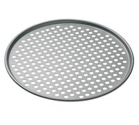 MasterClass Bandeja de Pizza Antiadherente para Horno Normal y Pizza, Perforada, Redonda 32cm, Con Funda