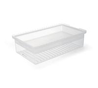 MasterClass Bandeja para adobo con tapa, recipiente de almacenamiento en el frigorífico con estación para brochetas y tapa multiusos, ideal para barbacoa, kebabs y hamburguesas