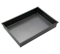 MasterClass Bandeja para hornear/hornear con antiadherente PTFE, PFOA y BPA, robusta bandeja rectangular profunda de acero al carbono de 1 mm, 35 x 24 cm Gris