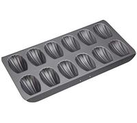 MasterClass Bandeja para magdalenas con antiadherente PTFE, PFOA y BPA, robusta de acero al carbono de 1 mm de grosor, molde para tartas de 12 agujeros, 40x 20 cm, gris