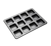 MasterClass Brownie Tin with Dividers with PTFE, PFOA and BPA Free Non Stick,Carbon Steel, Baking Pan to Make 12 Cakes, 34 x 26cm