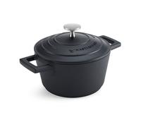 MasterClass Cacerola con tapa 16 cm, aluminio fundido ligero, apta para horno y placa de inducción, negra