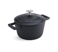 MasterClass Cacerola con tapa 16 cm, aluminio fundido ligero, apta para horno y placa de inducción, negra