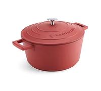 MasterClass Cacerola con tapa, mediana 4L/24 cm, aluminio fundido ligero, apta para horno y placa de inducción, rojo