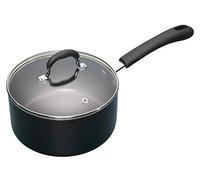 MasterClass Cacerola de aluminio esmaltado antiadherente con tapa, 20 cm (8"), negra