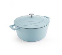 MasterClass Cazuela con tapa 5L/28cm, aluminio fundido, apta para horno e inducción, azul cielo