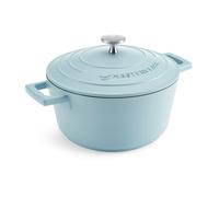 MasterClass Cazuela Pequeña con Tapa 2,5L/20 cm, Aluminio Fundido Ligero, Apta para Horno y Placa de Inducción, Azul Cielo