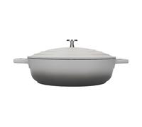 MasterClass Cacerola poco profunda con tapa 4L/28 cm, Aluminio fundido ligero, Apta para horno y placa de inducción, Gris Ombre