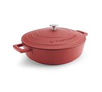 MasterClass Cacerola poco profunda con tapa – para placa, horno y mesa, ultraligera, 4 L Rojo