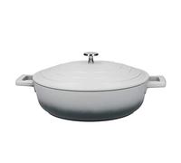 MasterClass Cacerola poco profunda con tapa 4L/28 cm, Aluminio fundido ligero, Apta para horno y placa de inducción, Gris Ombre