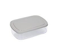 MasterClass Caja para Conservar Queso en el Frigorífico con Tapa, Gran Contenedor Hermético para Queso en Trozos y Lonchas con Tapa Gris para Frigorífico y Congelador, 1700ml