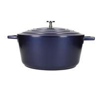 MasterClass Cazuela con tapa, grande 5L/28 cm, aluminio fundido ligero, apta para horno y placa de inducción, azul