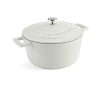 MasterClass Cazuela con Tapa, Mediana 4L/24 cm, Aluminio Fundido Ligero, Apta para Horno y Placa de Inducción, Crema